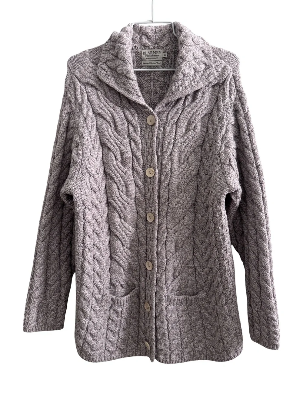Blarney Woollen Mills Supersoft Merino Wool Made in Ireland Cardigan Size XL